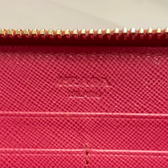 Prada Saffiano Leather Fiocco Bow Peonia Wallet - Picture 8 of 13